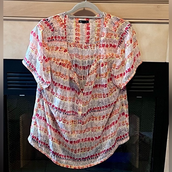 GAP Short Sleeve Floral Blouse Size XL/XXL - Picture 1 of 11